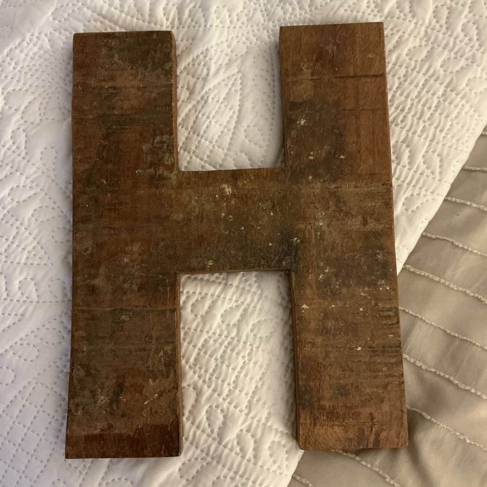 Rustic Wooden Letter H Decor